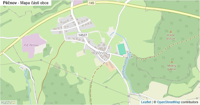 Pěčnov - mapa části obce