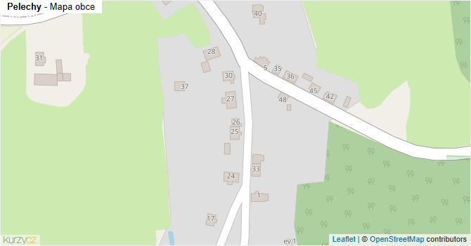 Pelechy - mapa obce