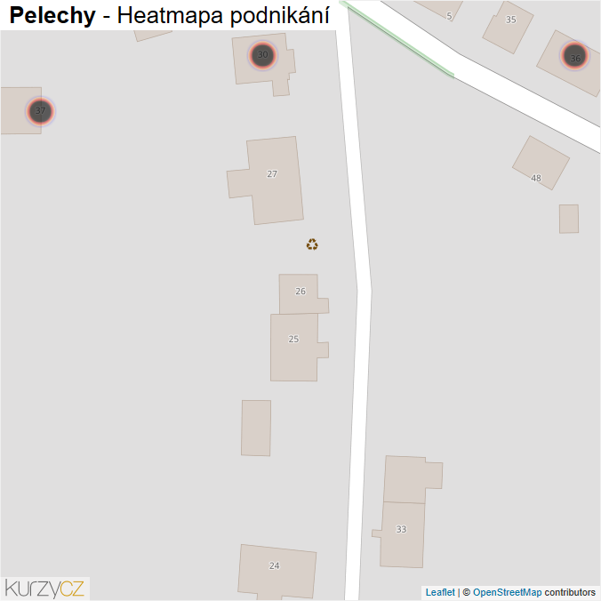 Mapa Pelechy - Firmy v obci.