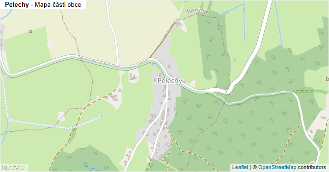 Pelechy - mapa části obce