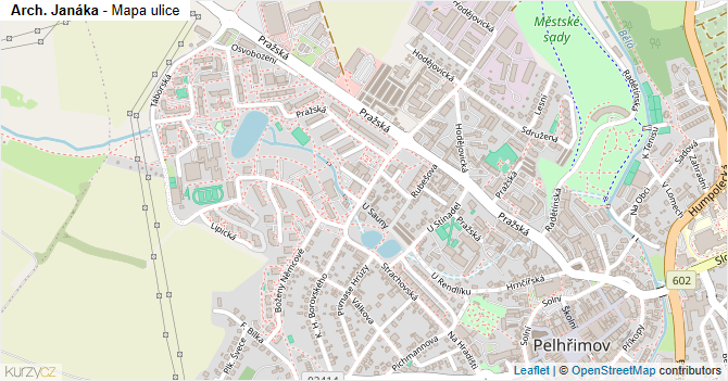 Arch. Janáka - mapa ulice