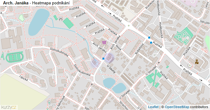 Arch. Janáka - mapa podnikání