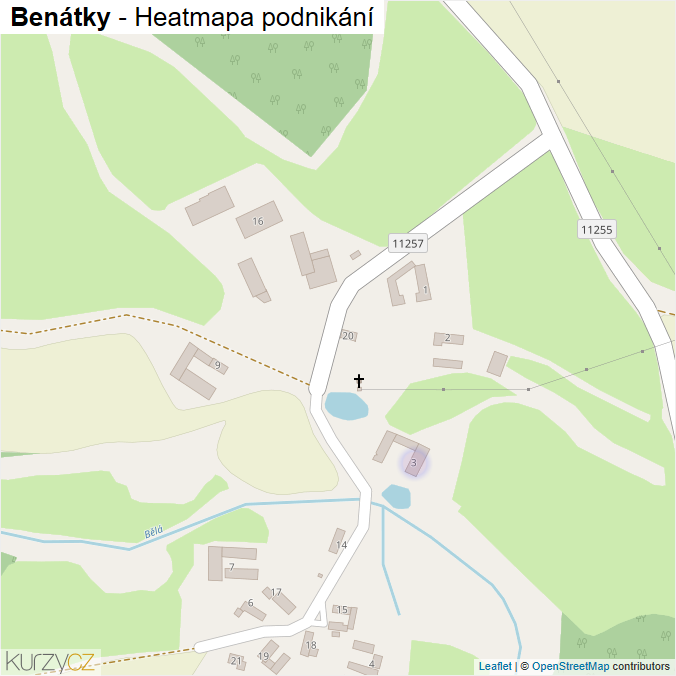 Mapa Benátky - Firmy v části obce.