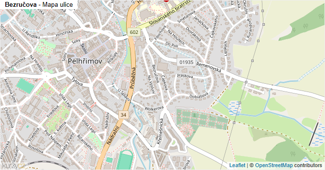 Bezručova - mapa ulice