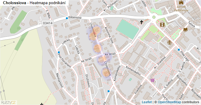 Cholossiova - mapa podnikání