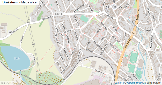 Družstevní - mapa ulice