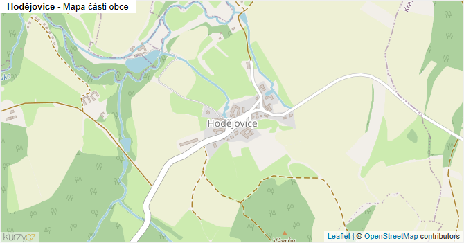 Hodějovice - mapa části obce