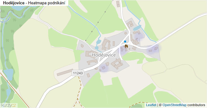 Hodějovice - mapa podnikání