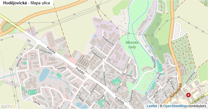 Hodějovická - mapa ulice