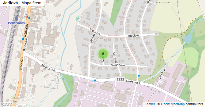 Jedlová - mapa firem
