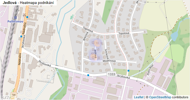 Jedlová - mapa podnikání