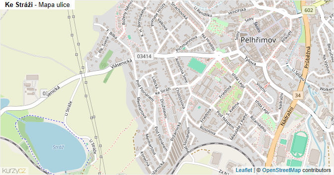 Ke Stráži - mapa ulice