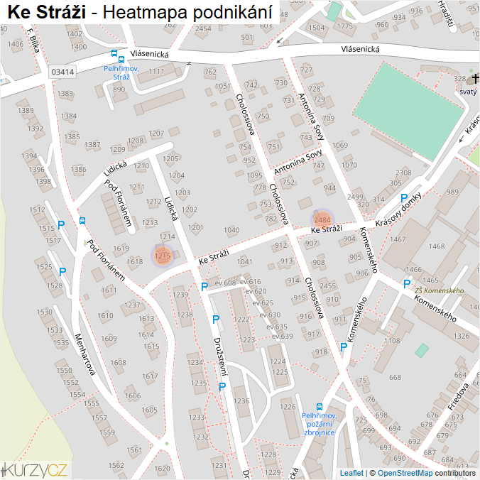 Mapa Ke Stráži - Firmy v ulici.