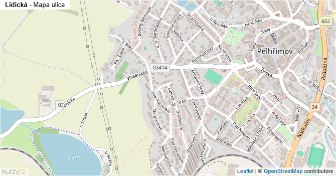 Lidická - mapa ulice