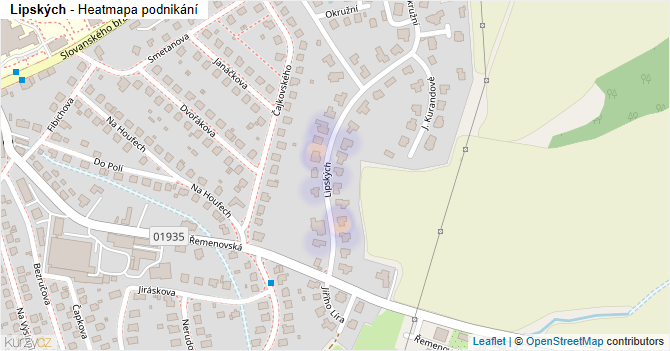 Lipských - mapa podnikání