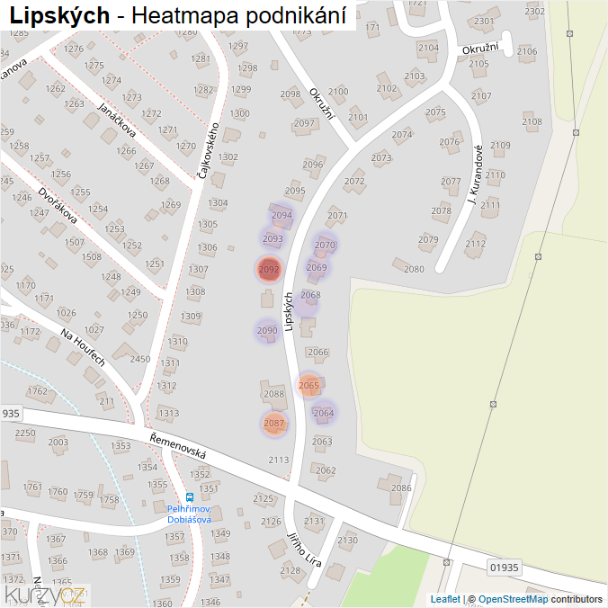Mapa Lipských - Firmy v ulici.