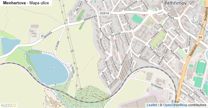 Menhartova - mapa ulice