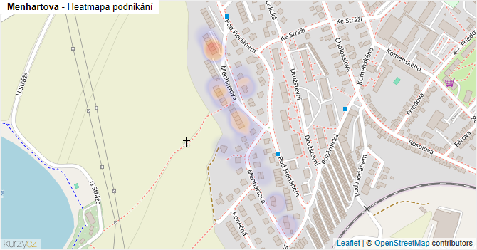 Menhartova - mapa podnikání