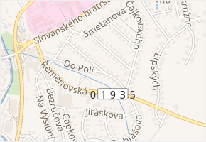 Na Houfech v obci Pelhřimov - mapa ulice