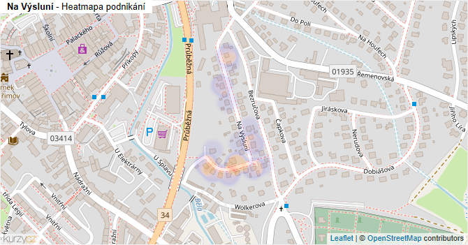 Na Výsluní - mapa podnikání