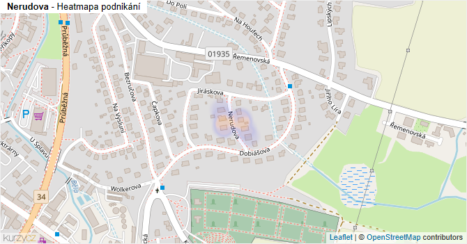 Nerudova - mapa podnikání