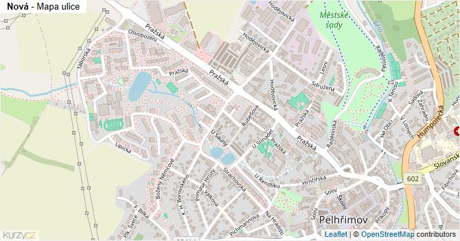 Nová - mapa ulice