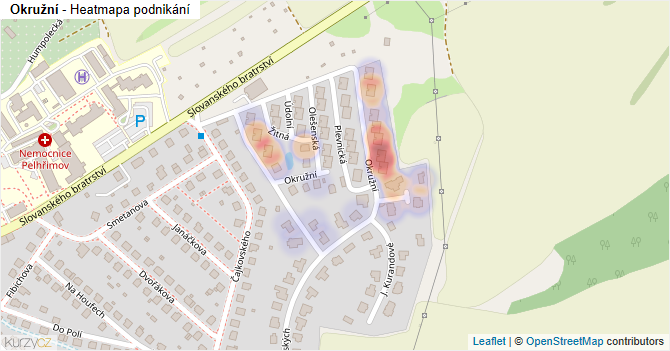 Okružní - mapa podnikání