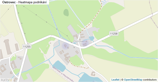 Ostrovec - mapa podnikání