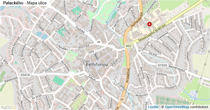 Palackého - mapa ulice