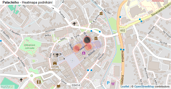 Palackého - mapa podnikání