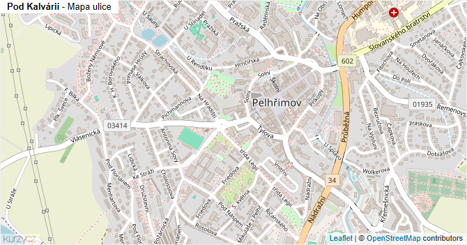 Pod Kalvárií - mapa ulice