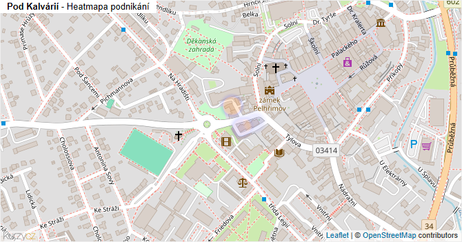 Pod Kalvárií - mapa podnikání