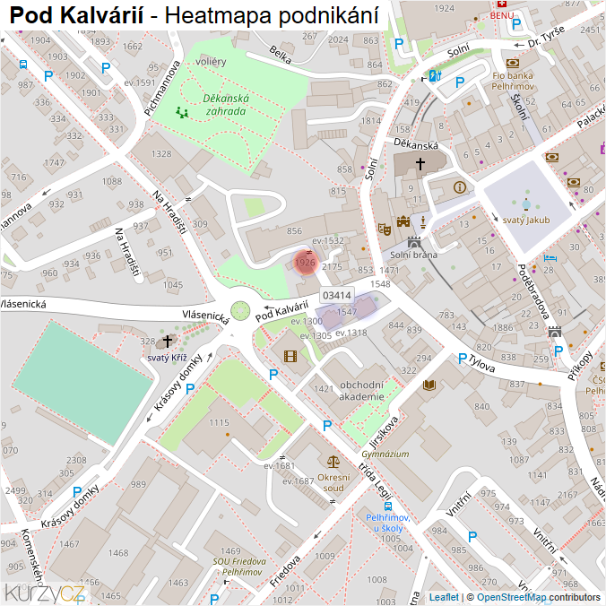Mapa Pod Kalvárií - Firmy v ulici.