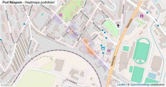 Pod Náspem - mapa podnikání