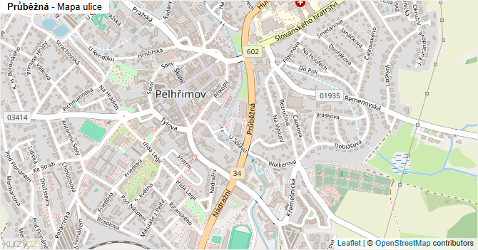Průběžná - mapa ulice