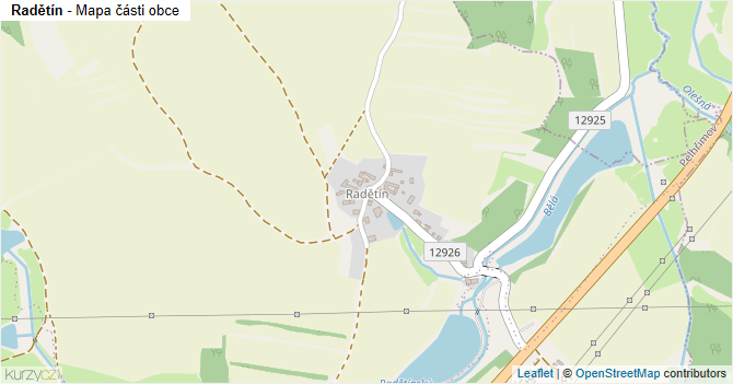 Radětín - mapa části obce