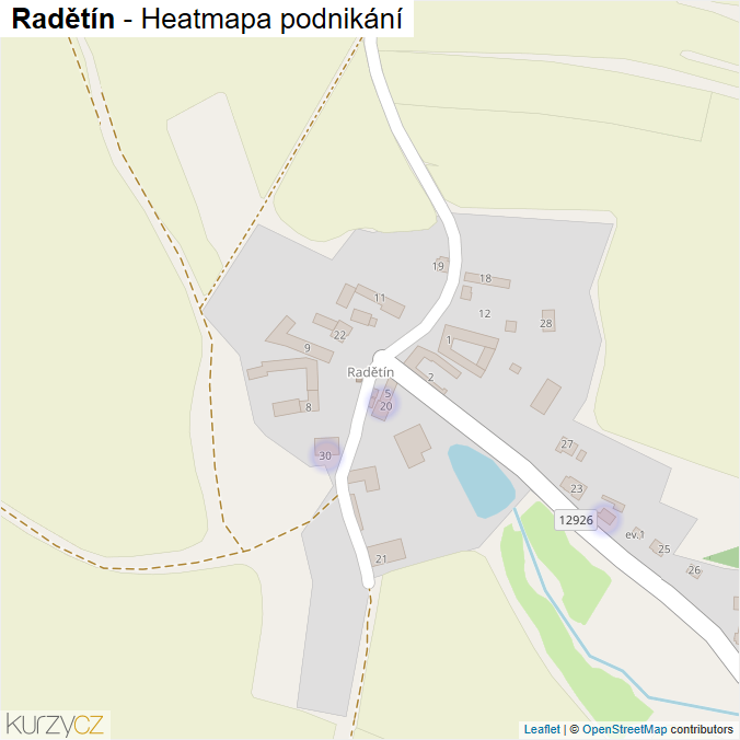 Mapa Radětín - Firmy v části obce.