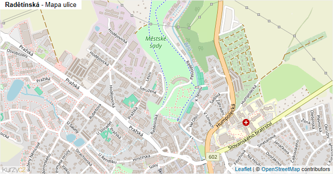 Radětínská - mapa ulice