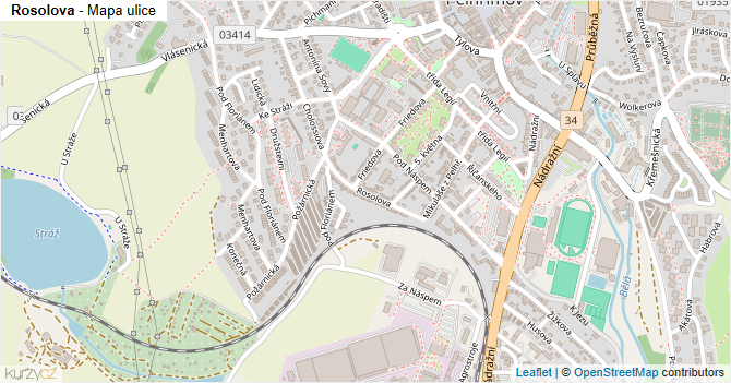 Rosolova - mapa ulice