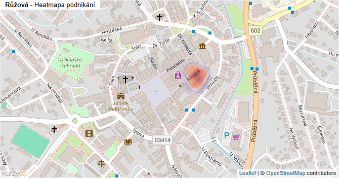 Růžová - mapa podnikání