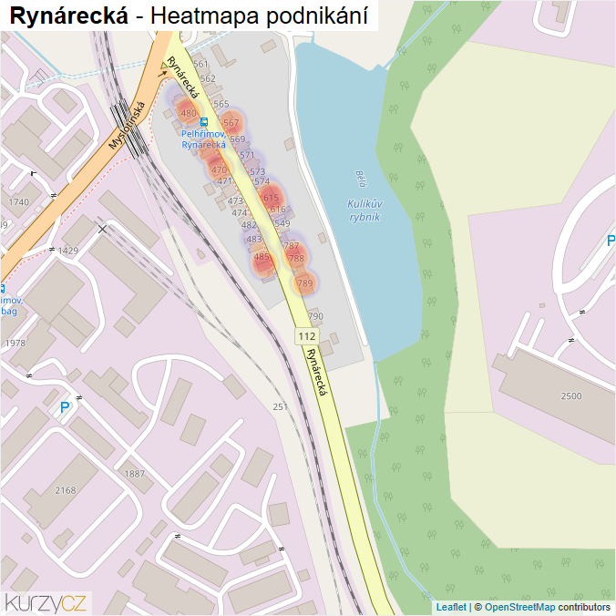 Mapa Rynárecká - Firmy v ulici.