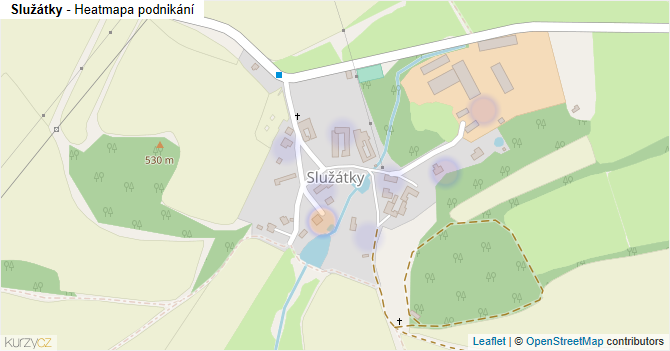 Služátky - mapa podnikání