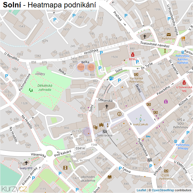 Mapa Solní - Firmy v ulici.