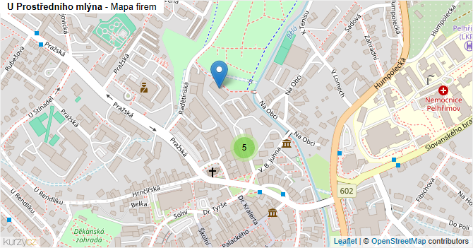 U Prostředního mlýna - mapa firem