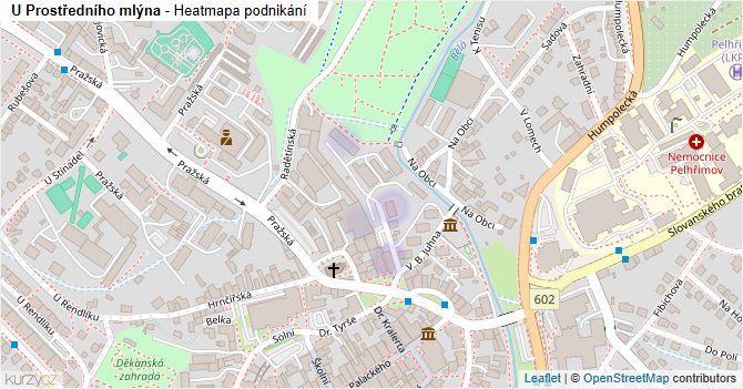 U Prostředního mlýna - mapa podnikání