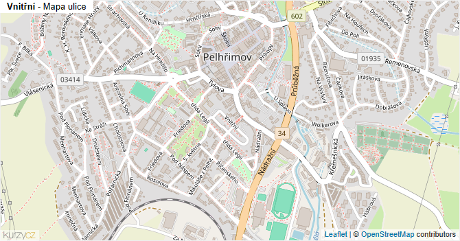 Vnitřní - mapa ulice