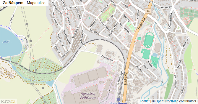 Za Náspem - mapa ulice