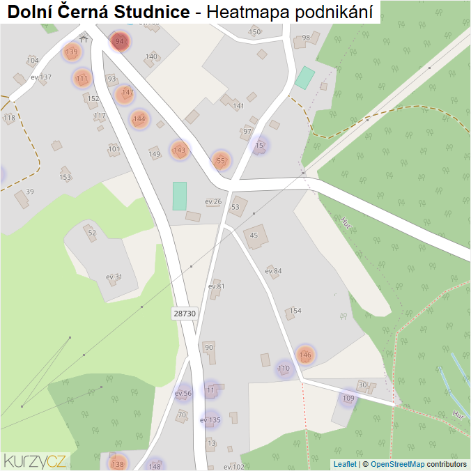 Mapa Dolní Černá Studnice - Firmy v části obce.