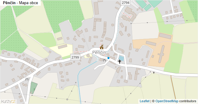 Pěnčín - mapa obce