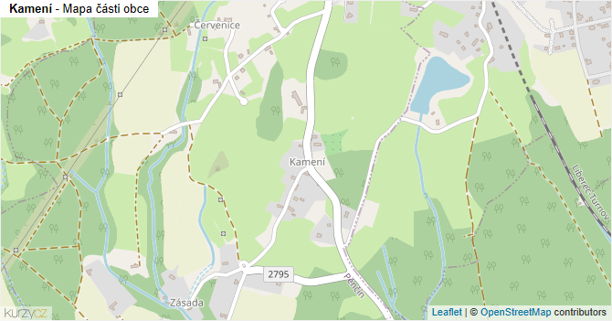 Kamení - mapa části obce